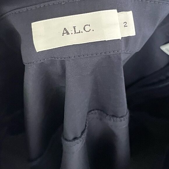 A.L.C. | Black Cotton Flare Midi Skirt (2) - Picture 3 of 5